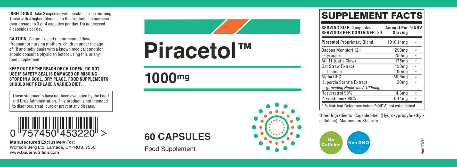 piracetol ingredients